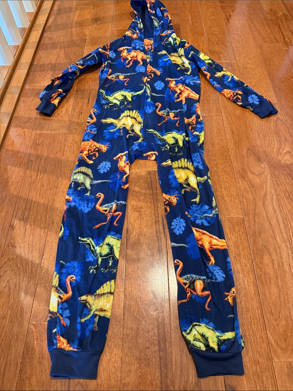 The Children's Place Navy Blue Dinosaur Print One-Piece pajamas
